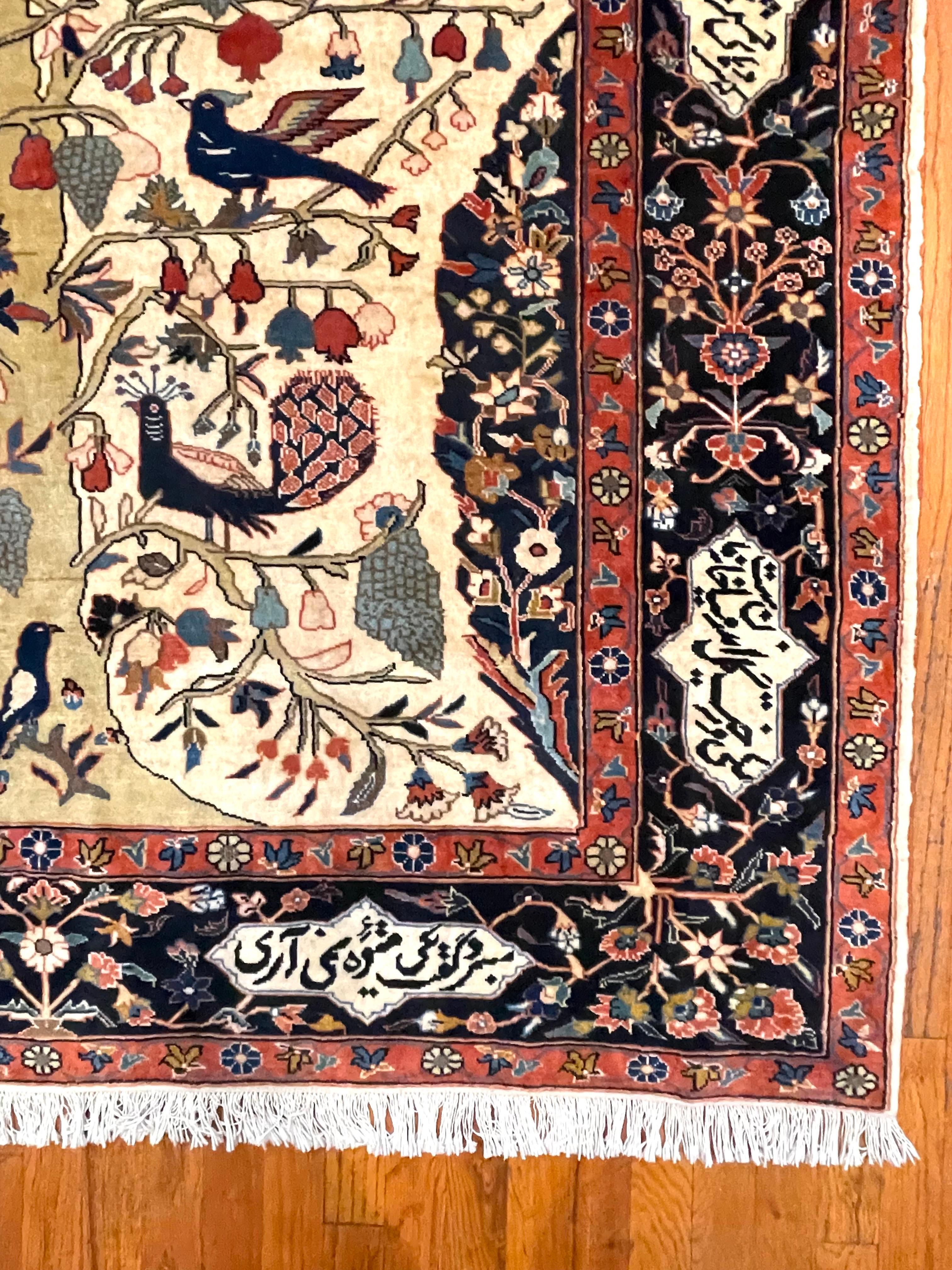 Persischer Quchan-Baum des Lebens-Teppich (Wolle) im Angebot