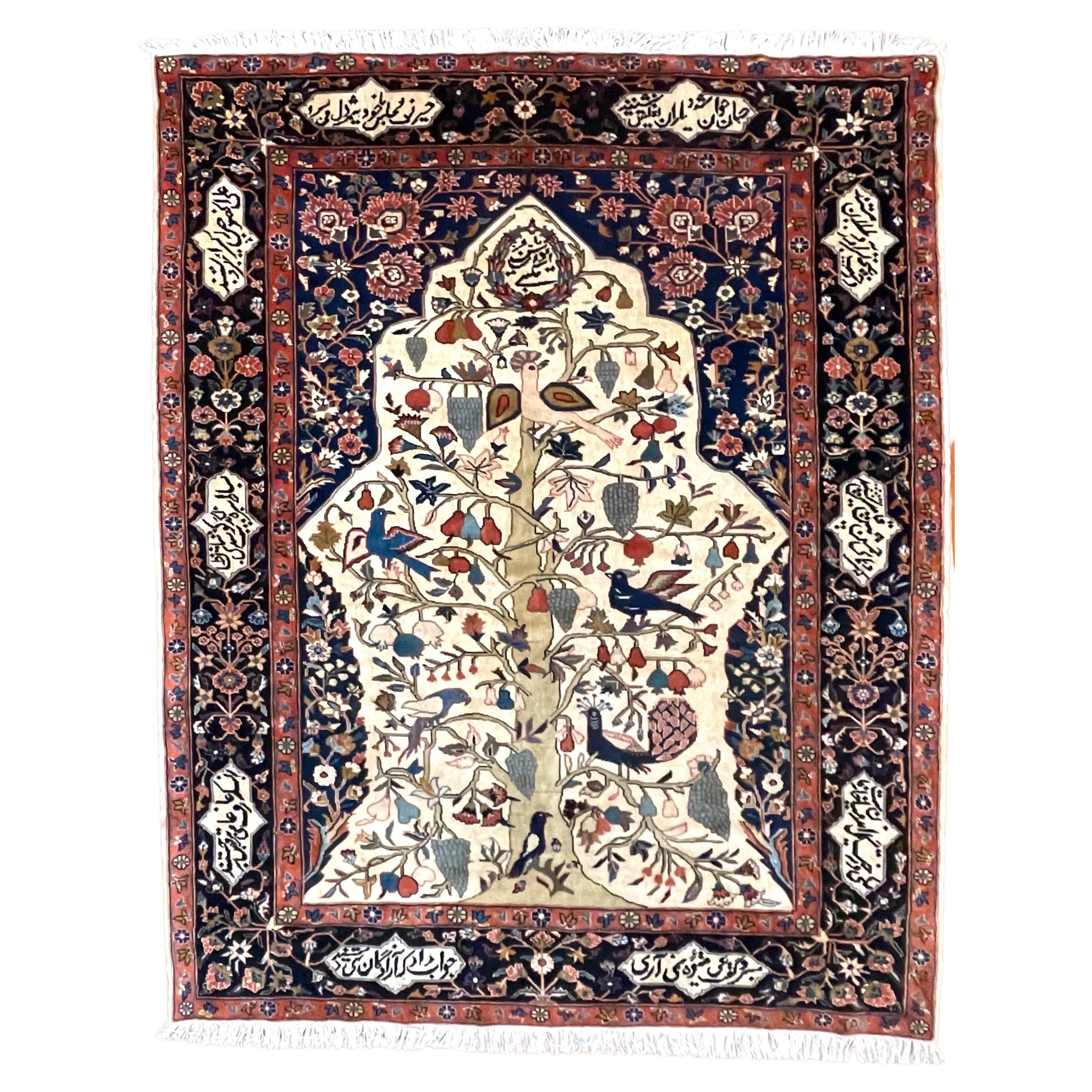 Persischer Quchan-Baum des Lebens-Teppich im Angebot