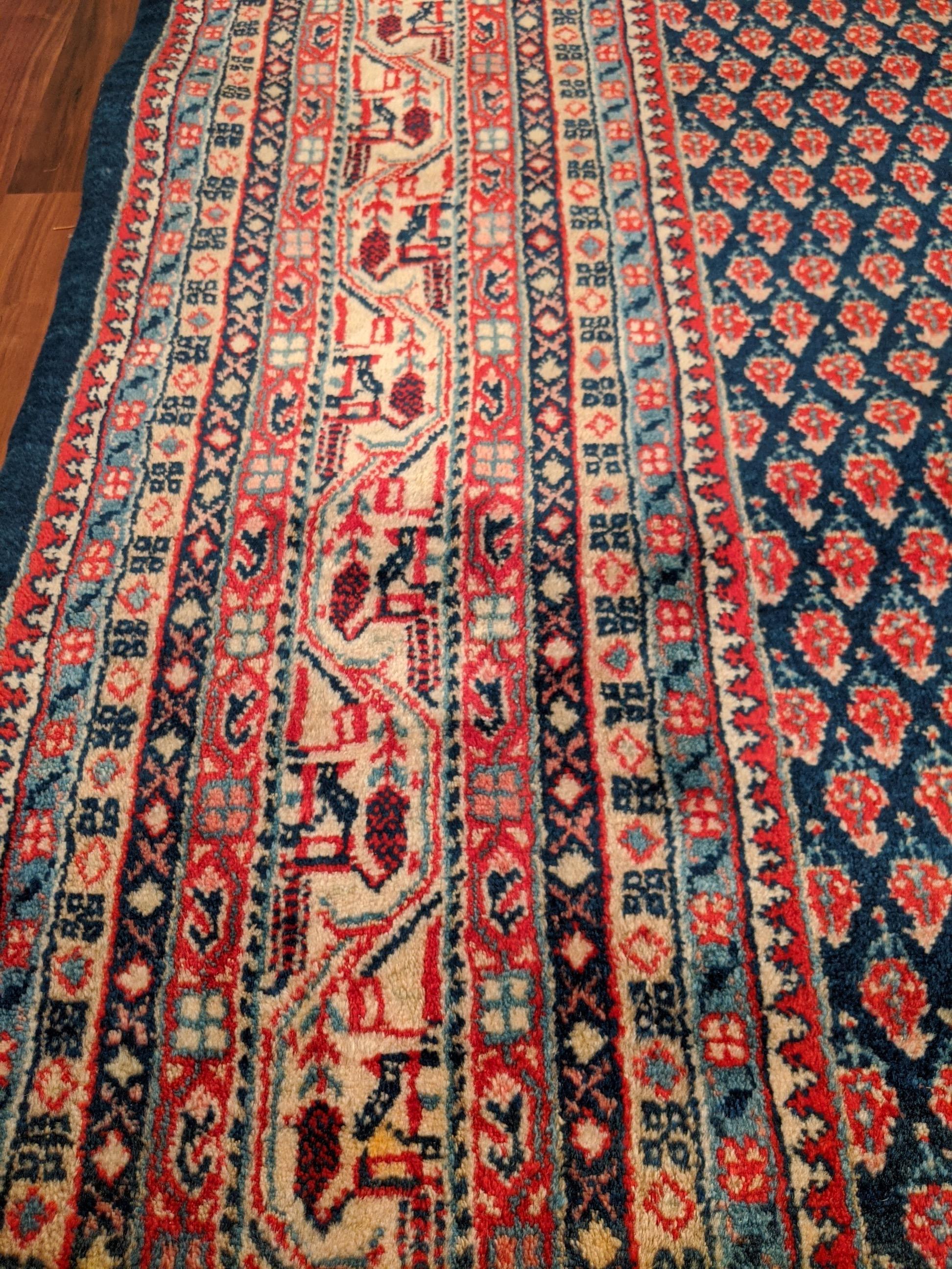 Wool Authentic Handknotted Persian Mir 1940s Rug 9'x12' For Sale