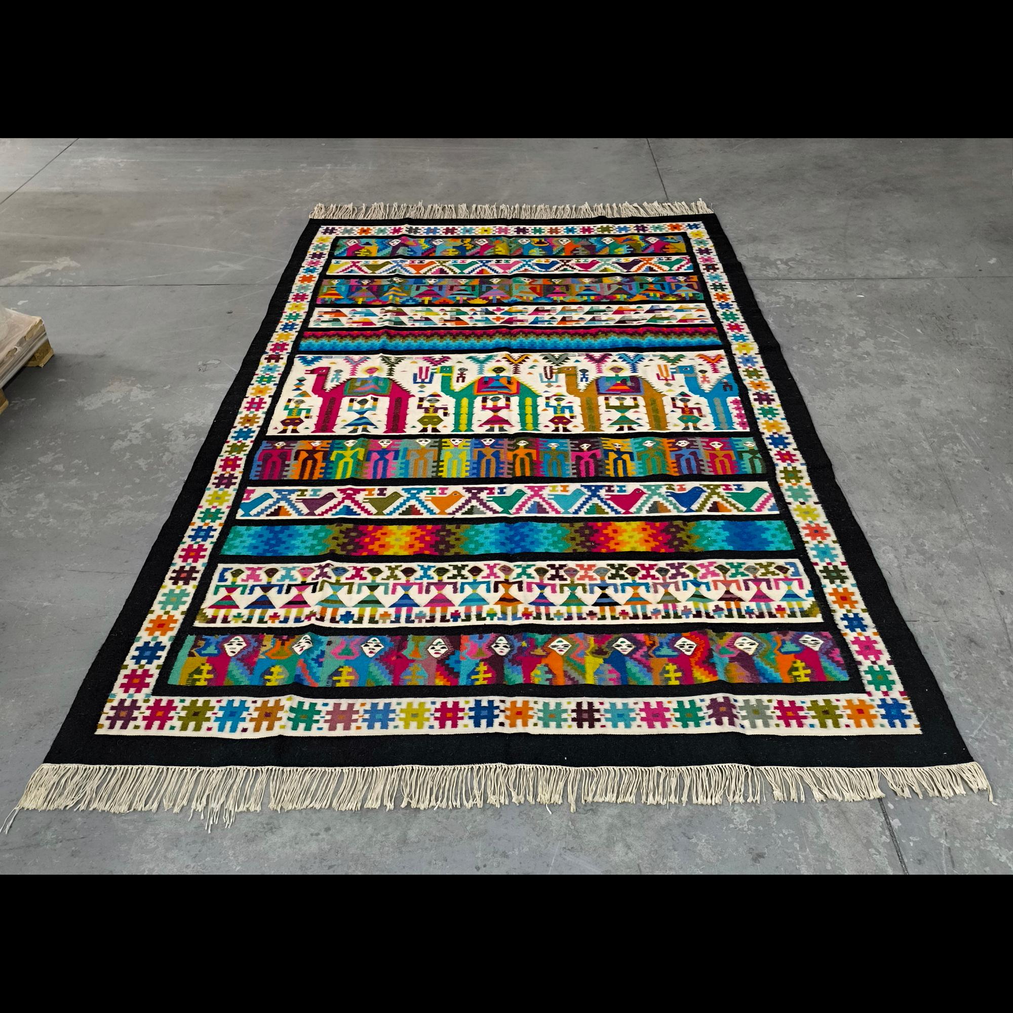 Authentischer handgewebter Gafsa-Teppich - Tunesisches Berber-Design - 2x3 Meter - Zertifiziert (Volkskunst) im Angebot