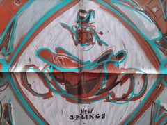Authentic Hermes Silk Scarf New Springs RYBALTCHENKO Blue 90 cm
