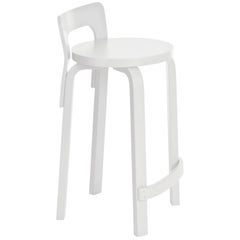 Authentic High Chair K65 in Birch with White Lacquer by Alvar Aalto & Artek