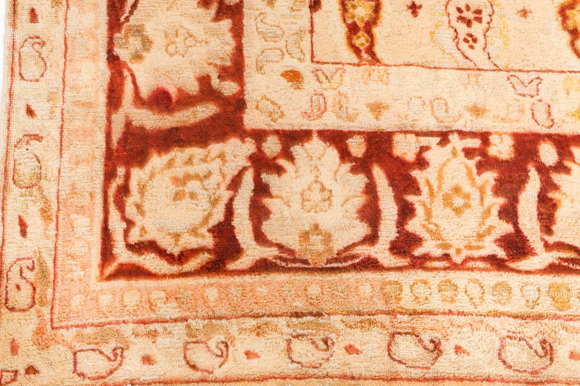 Authentischer indischer Amritsar Botanic Handgewebter Teppich (Wolle) im Angebot