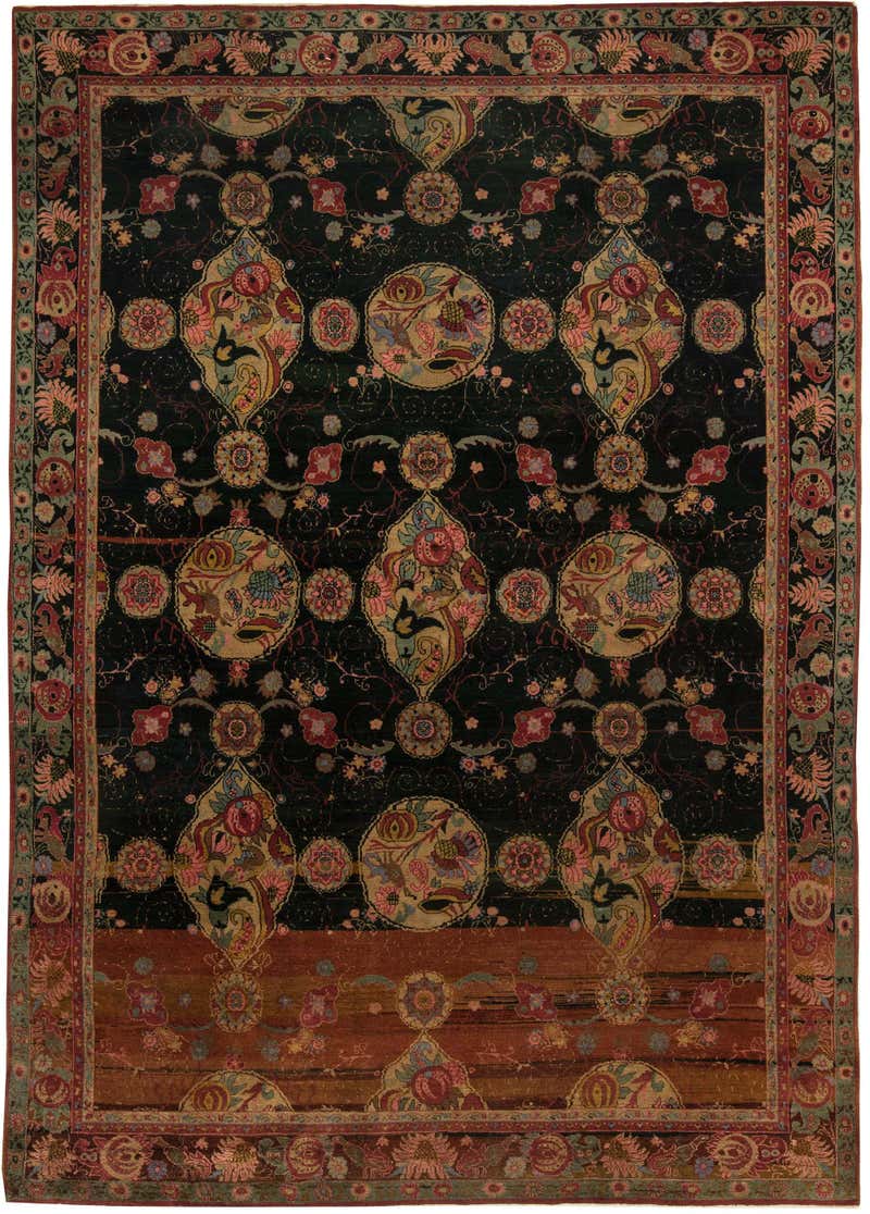 Idian Rugs Indian Made Hand-Knotted Bohemian Moroccan Inspired Inspired Area Rug ...