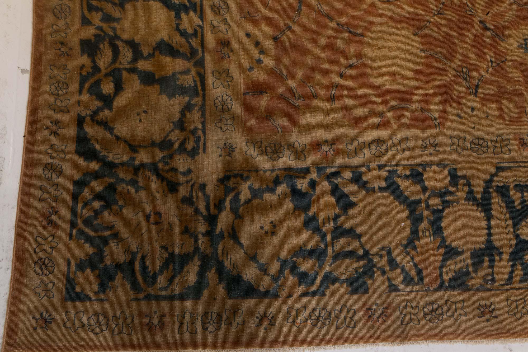 Authentic Indian Botanic Handmade Wool Carpet For Sale 1