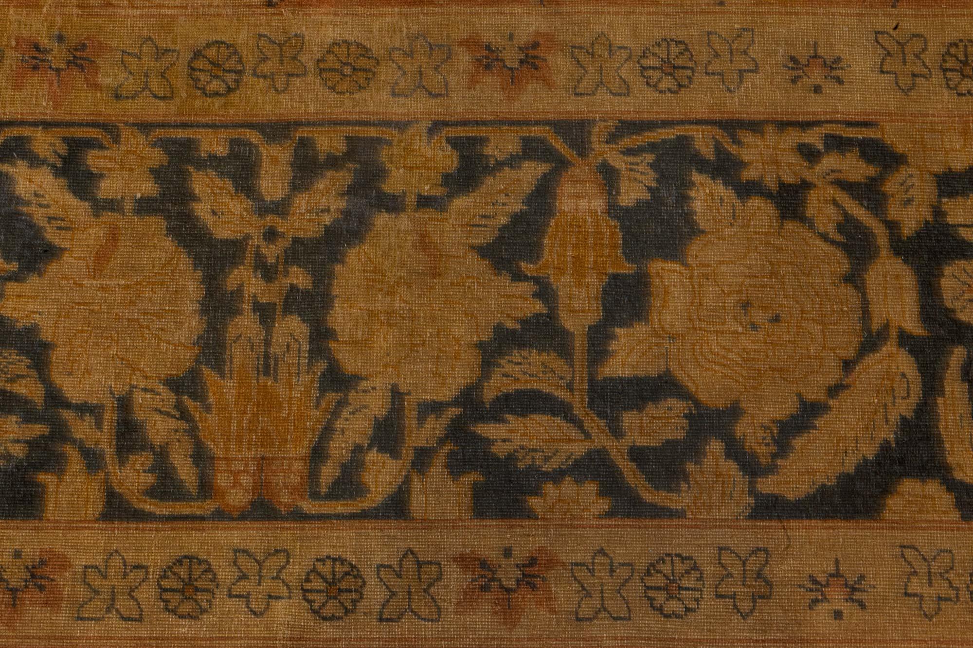 Authentic Indian Botanic Handmade Wool Carpet For Sale 3