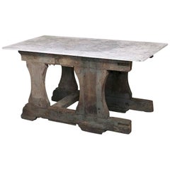 Authentic Industrial Work Table with Composite Concrete Top
