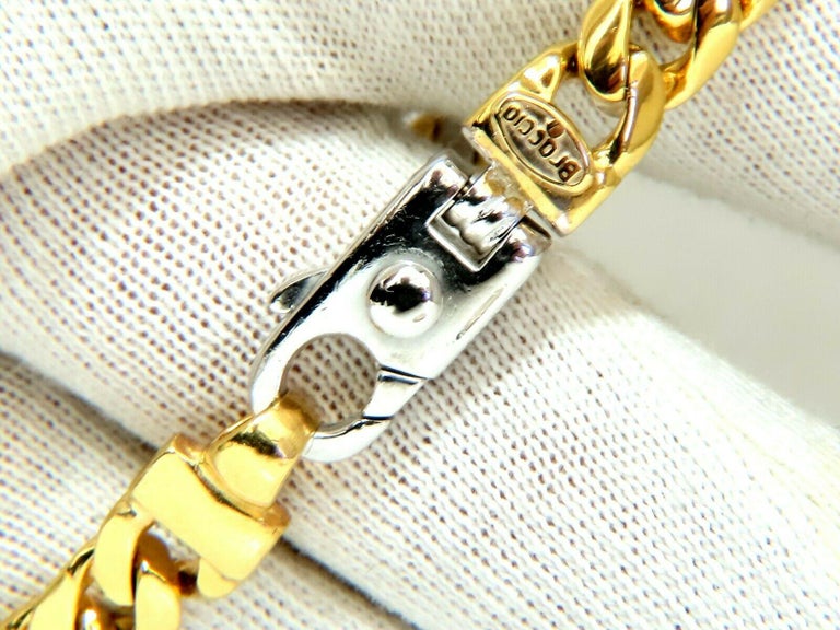 Authentic Italian Braccio Men's Diamond Curb Link Bracelet 14 Karat at