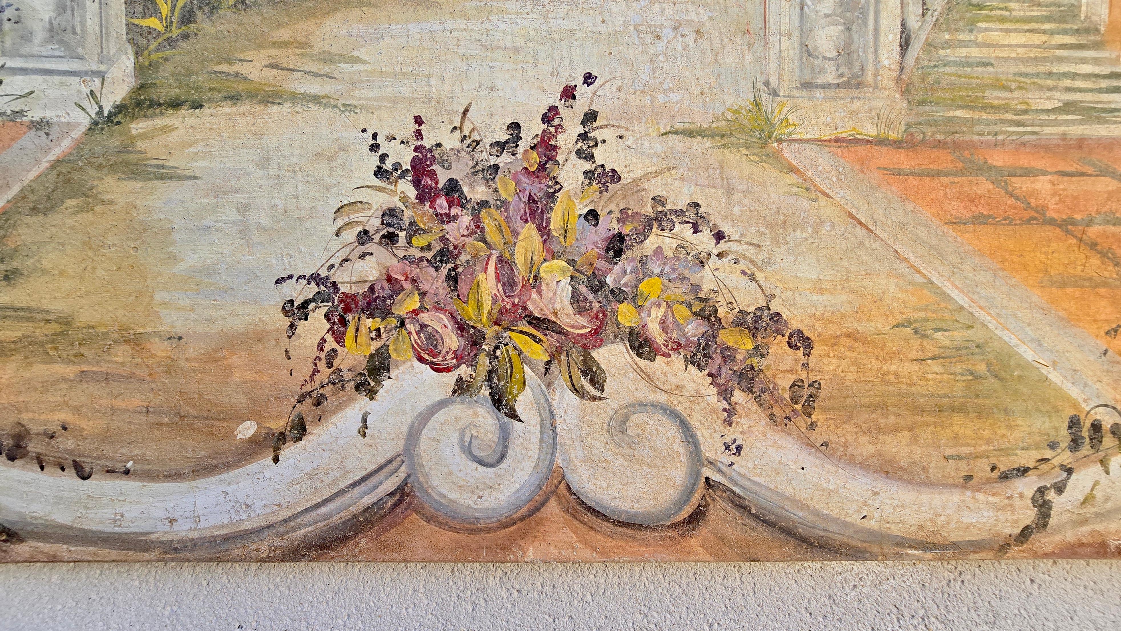 Authentischer italienischer Fresco im römischen Stil (Klassisch-römisch) im Angebot