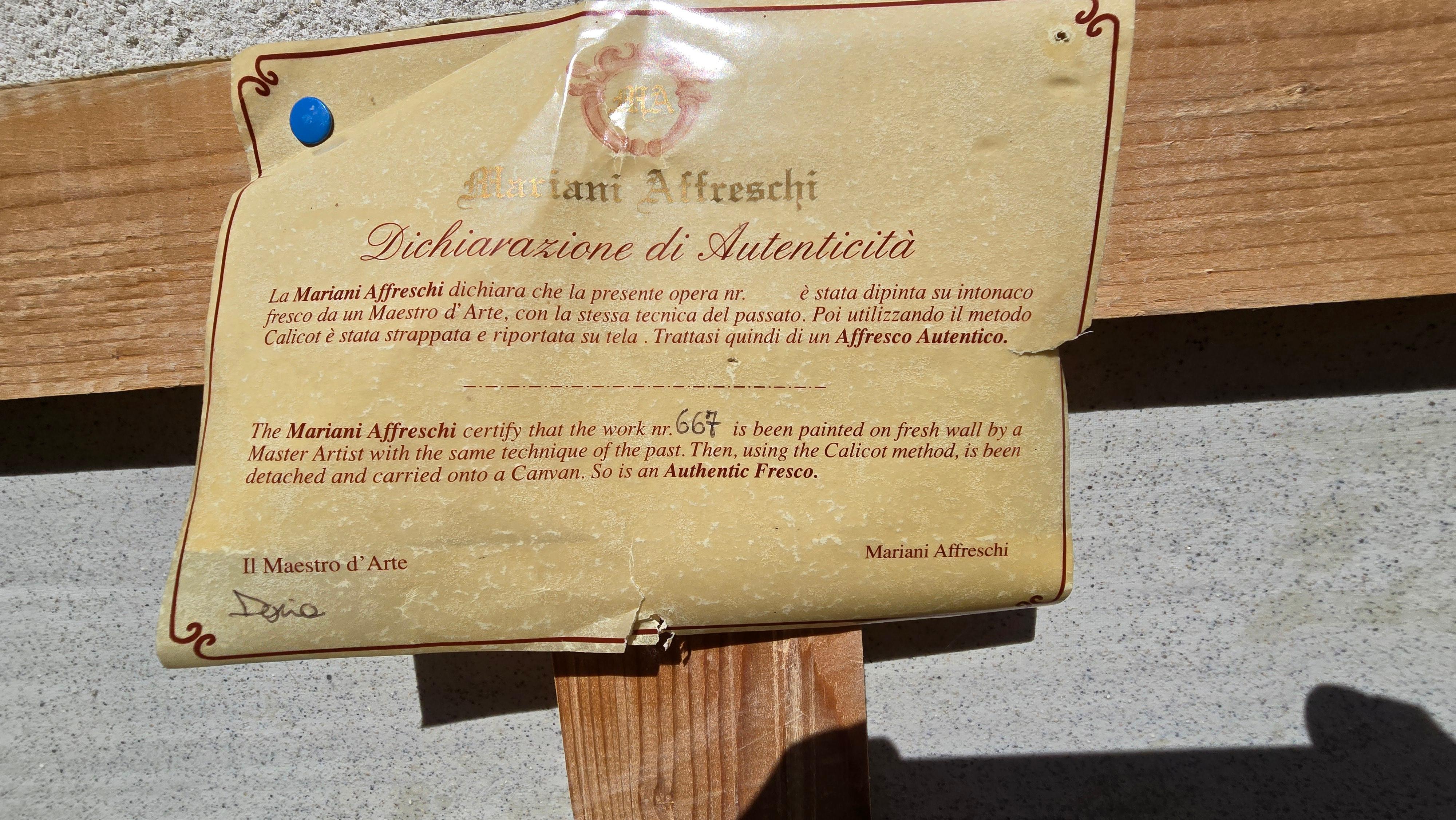 Authentischer italienischer Fresco im römischen Stil (21. Jahrhundert und zeitgenössisch) im Angebot