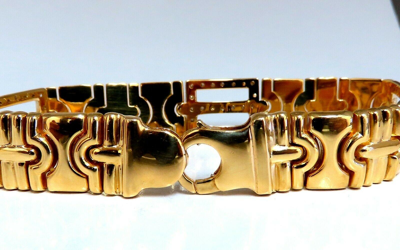 Authentic Italian Men's Diamond Byzantine Deco Link Bracelet 18 Karat In New Condition In New York, NY