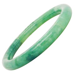 Authentic Jade Bangle Bracelet-Genuine Green Jadeite Jade Medium Bangle Bracelet