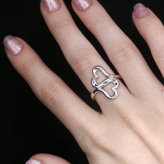 Authentic James Avery Double Heart Love Ring Sterling Silver Size 6.75