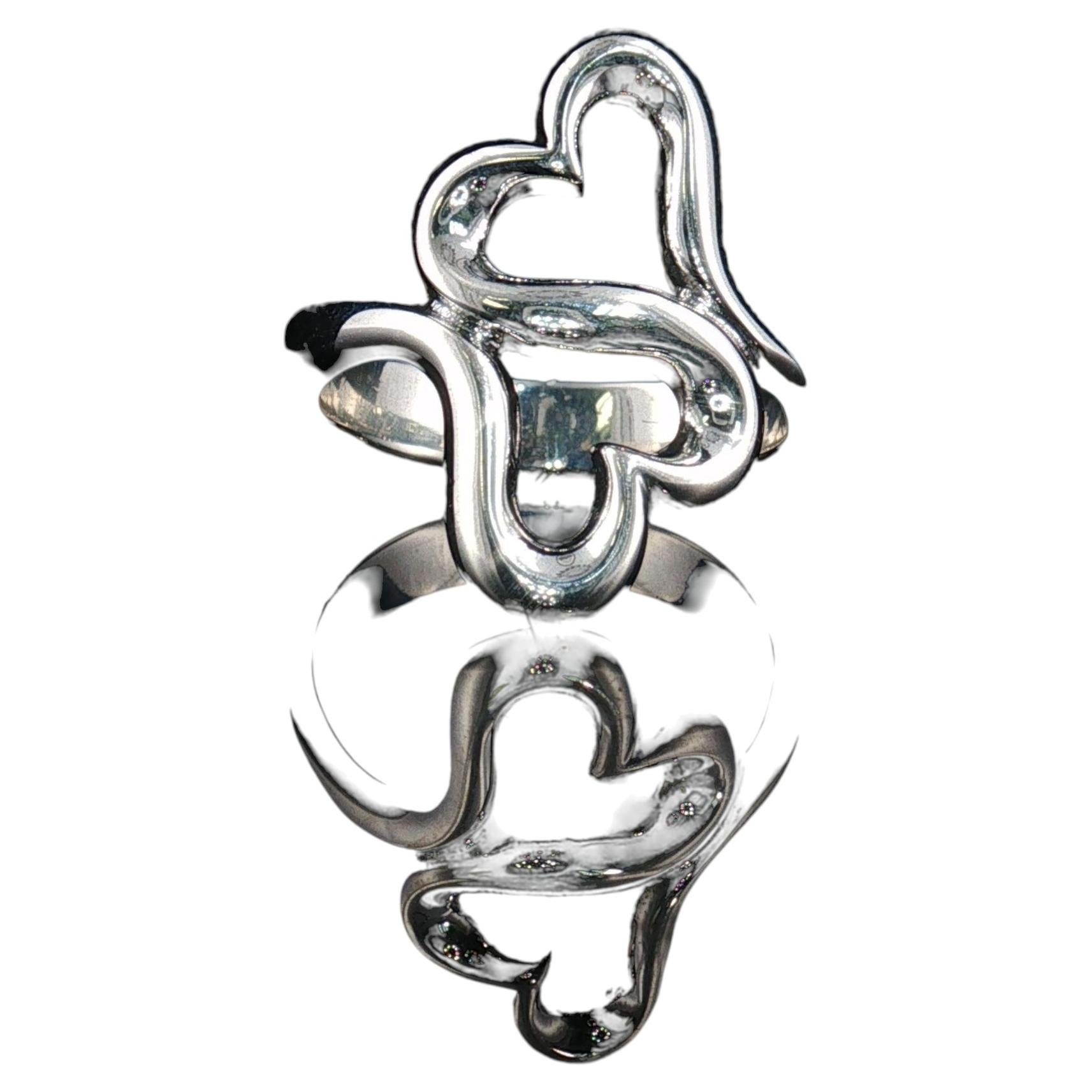 Anillo «Double Heart Love» auténtico de James Avery, en plata de ley, talla 6,75