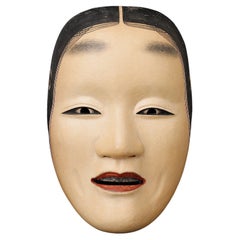 Authentische japanische Fukai Noh-Maske mit der Darstellung des Herzschlags einer gealterten Frau