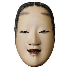 Authentic Japanese Koomote Mask of a Young Woman, Signed and Exquisitely Crafte