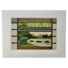 Authentic Japanese Wood Block Print Kikyo by Masao Ido 1989