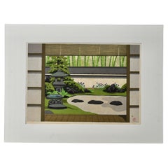 Authentic Japanese Wood Block Print Kikyo by Masao Ido 1989