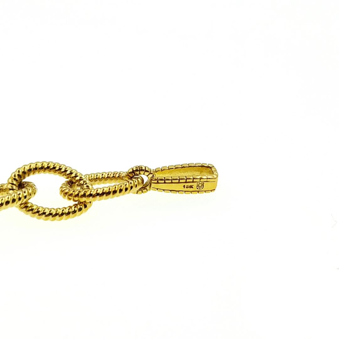 Women's or Men's Authentic Judith Ripka 18 Karat Yellow Gold Citrine Heart Diamond Bracelet For Sale