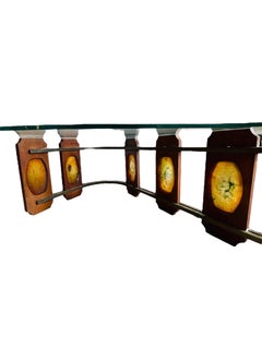Authentischer Couchtisch aus Glas in Nierenform