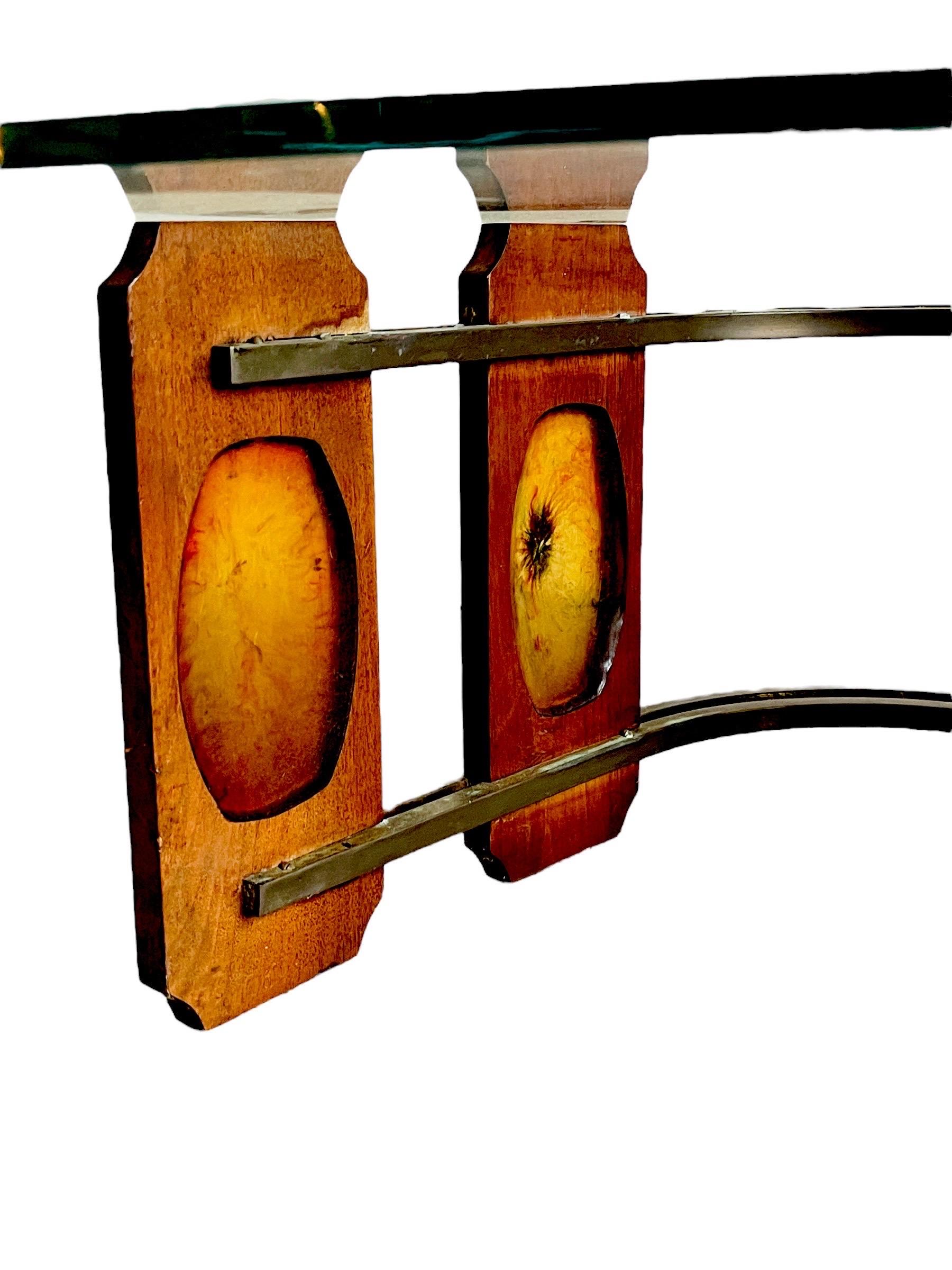Authentique table basse en verre en forme de rein en vente 1
