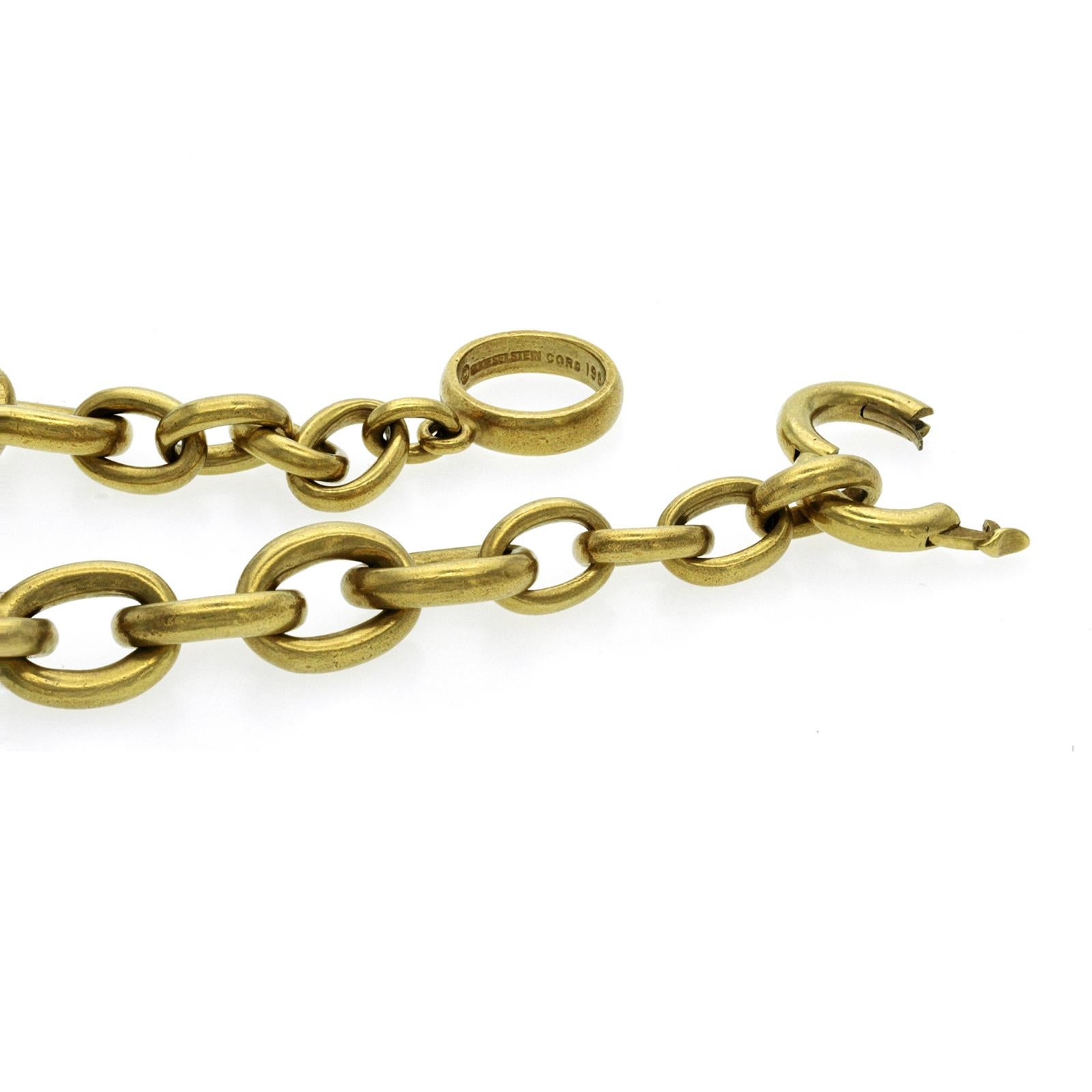 Women's or Men's Authentic Kieselstein Cord 18 Karat Yellow Gold Link Bracelet For Sale
