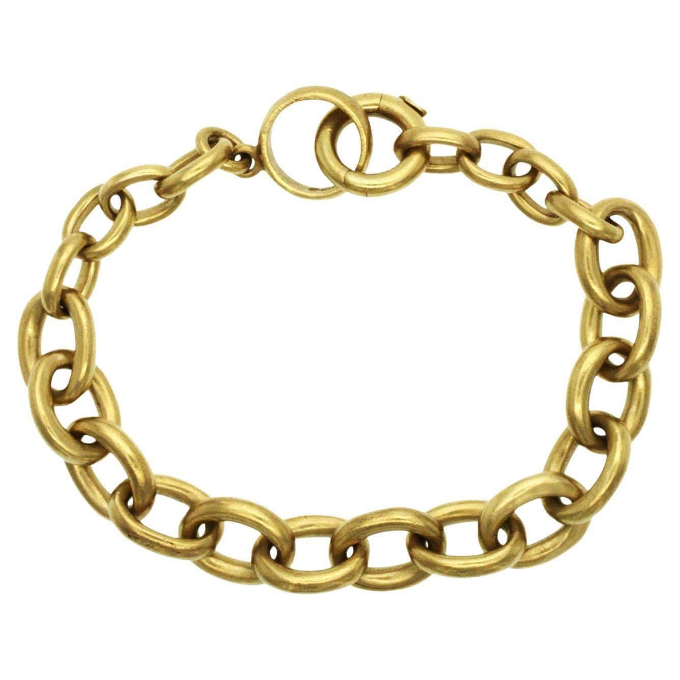 Authentic Kieselstein Cord 18 Karat Yellow Gold Link Bracelet For Sale