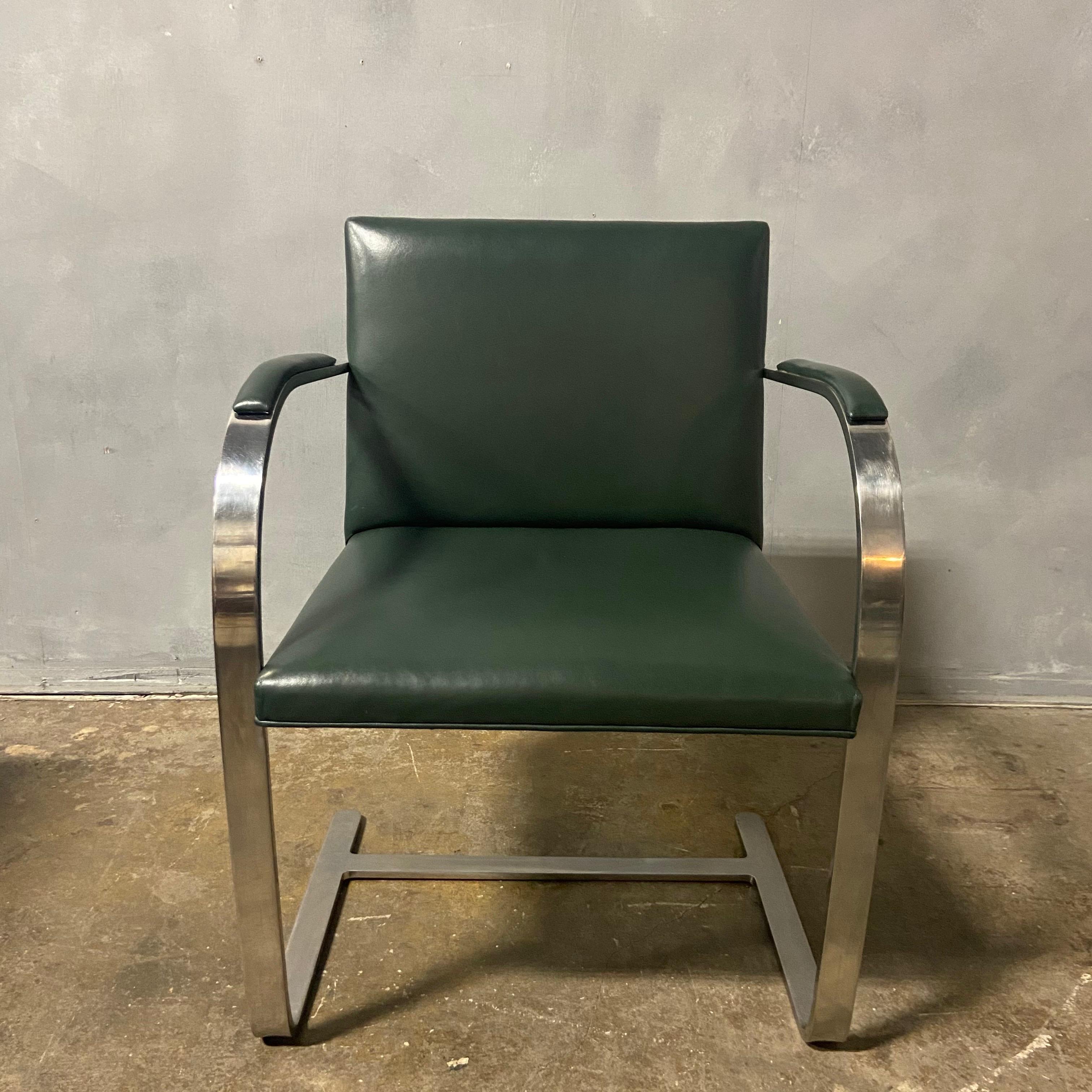 Authentic Knoll Brno Chairs by Mies van der Rohe in Stainless Steel 3
