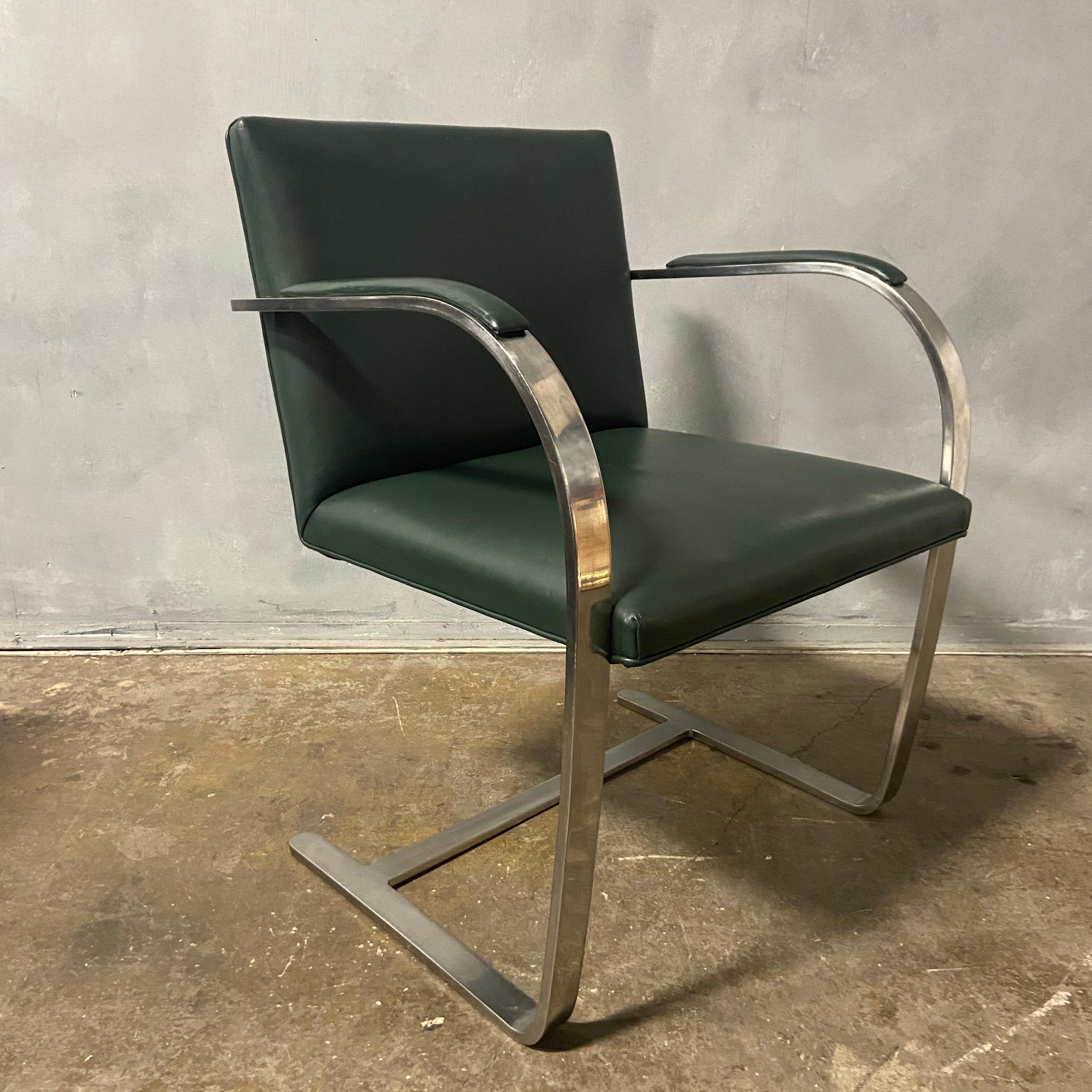 Authentic Knoll Brno Chairs by Mies van der Rohe in Stainless Steel 4