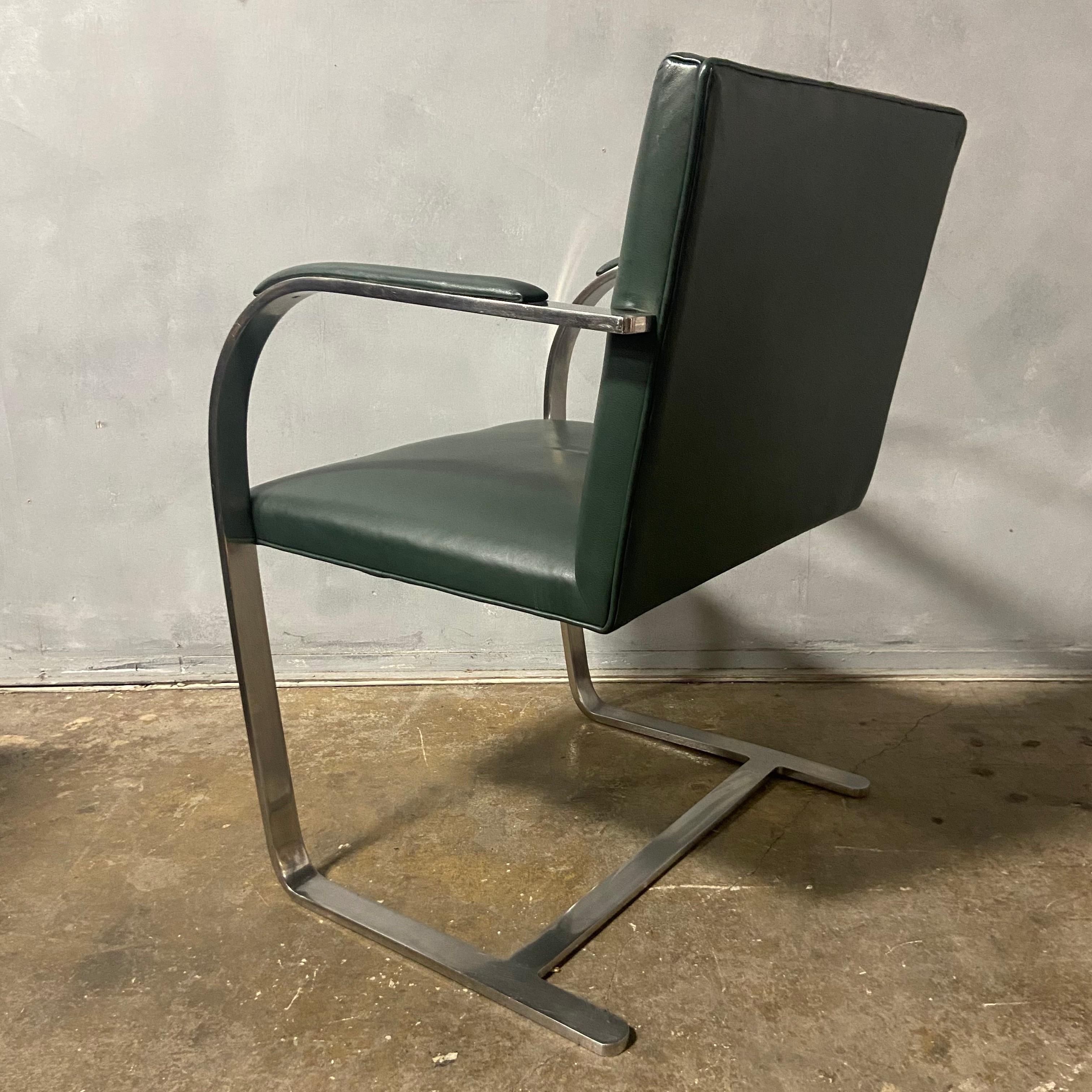 Mid-Century Modern Authentic Knoll Brno Chairs by Mies van der Rohe in Stainless Steel