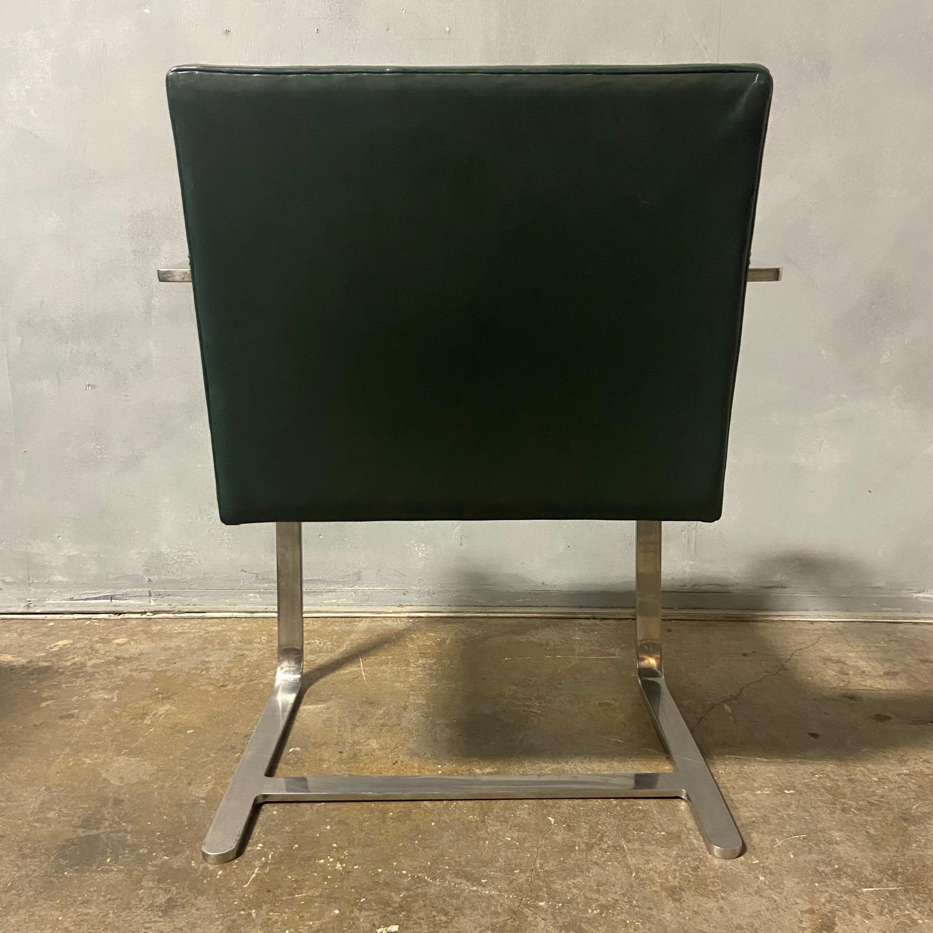 American Authentic Knoll Brno Chairs by Mies van der Rohe in Stainless Steel