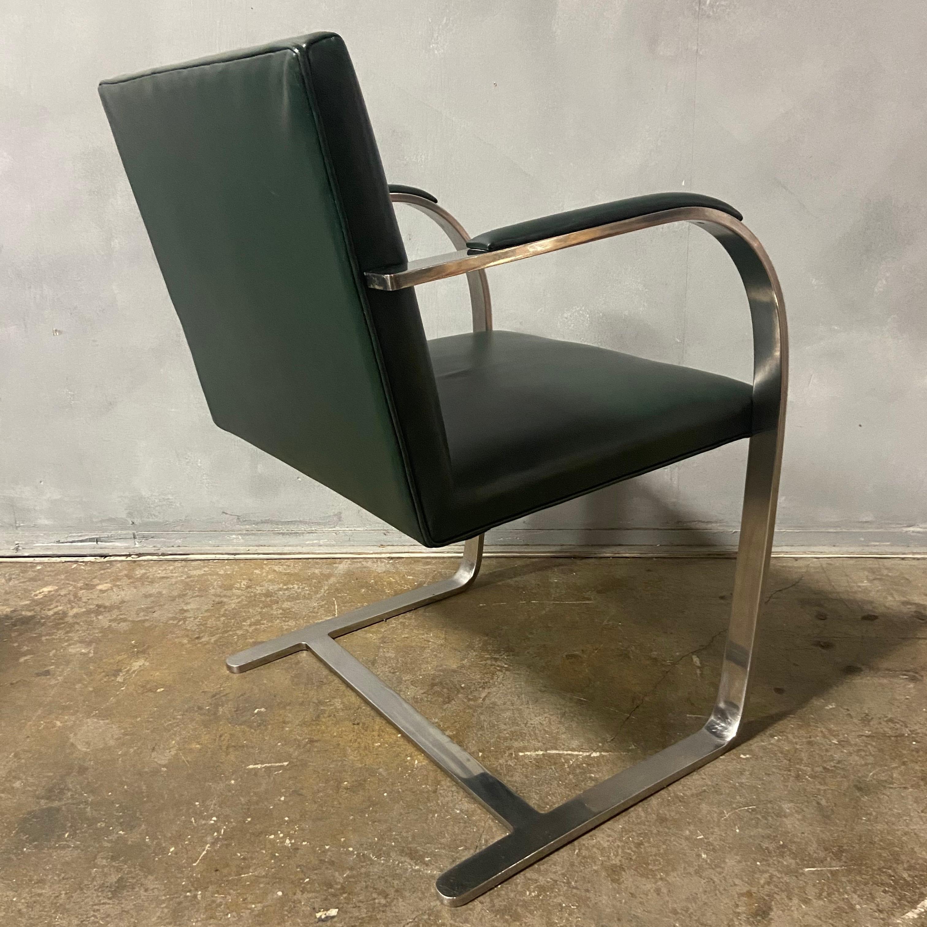 Authentic Knoll Brno Chairs by Mies van der Rohe in Stainless Steel In Good Condition In BROOKLYN, NY