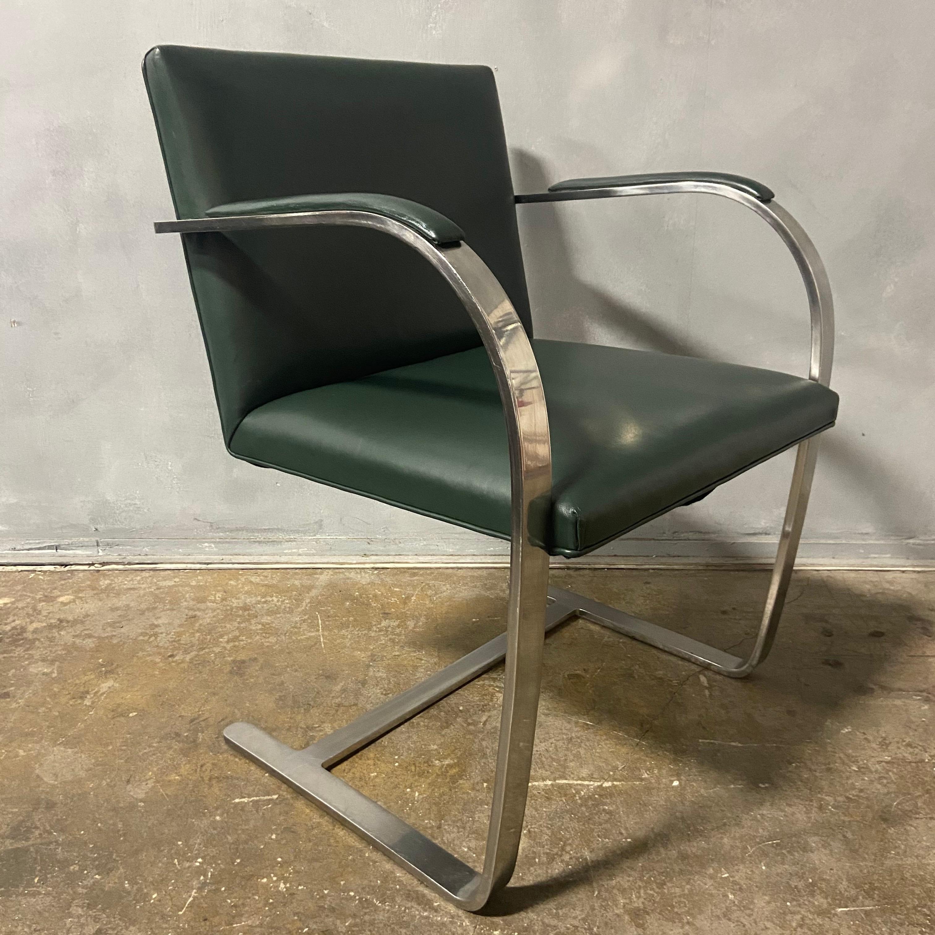 Mid-20th Century Authentic Knoll Brno Chairs by Mies van der Rohe in Stainless Steel