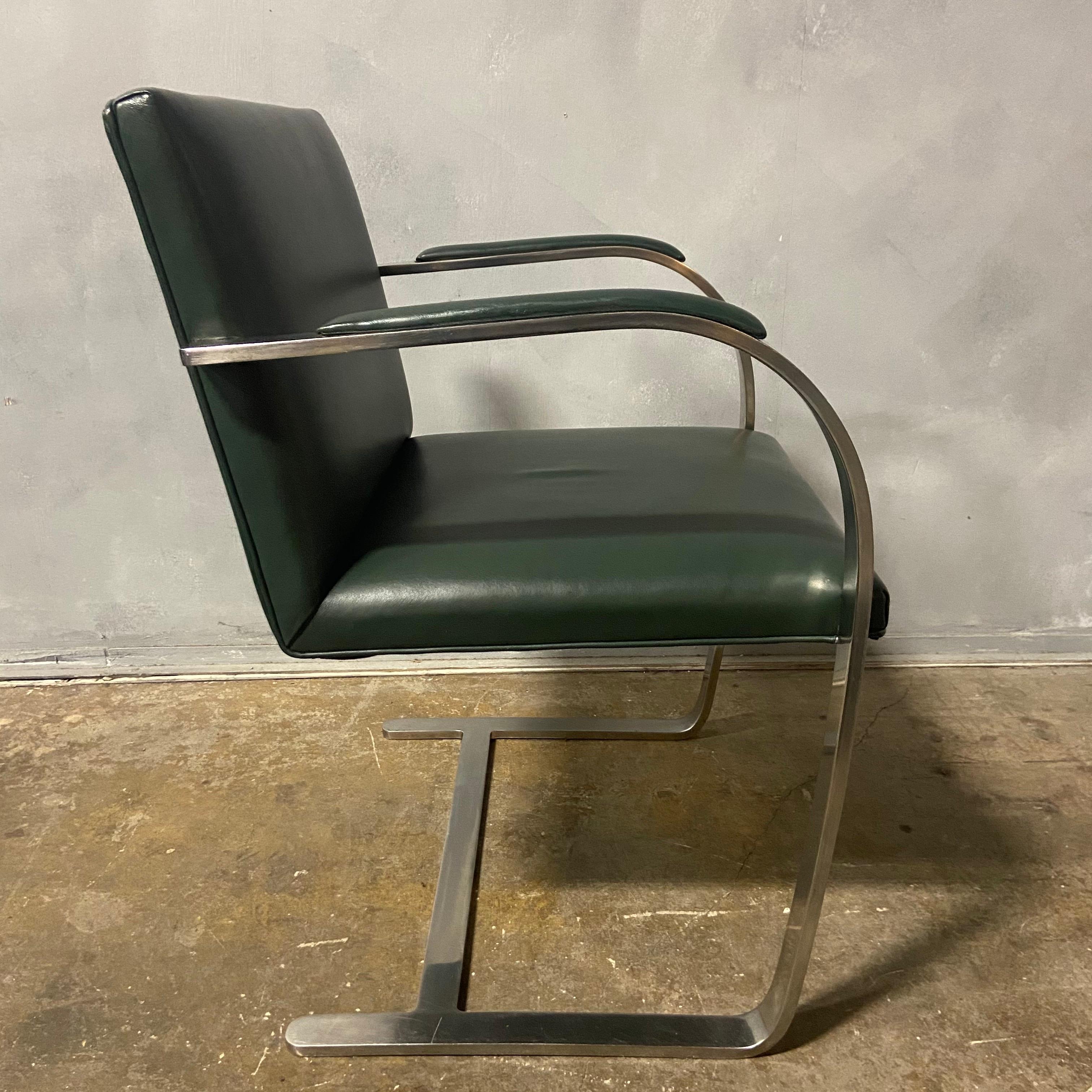 Authentic Knoll Brno Chairs by Mies van der Rohe in Stainless Steel 1