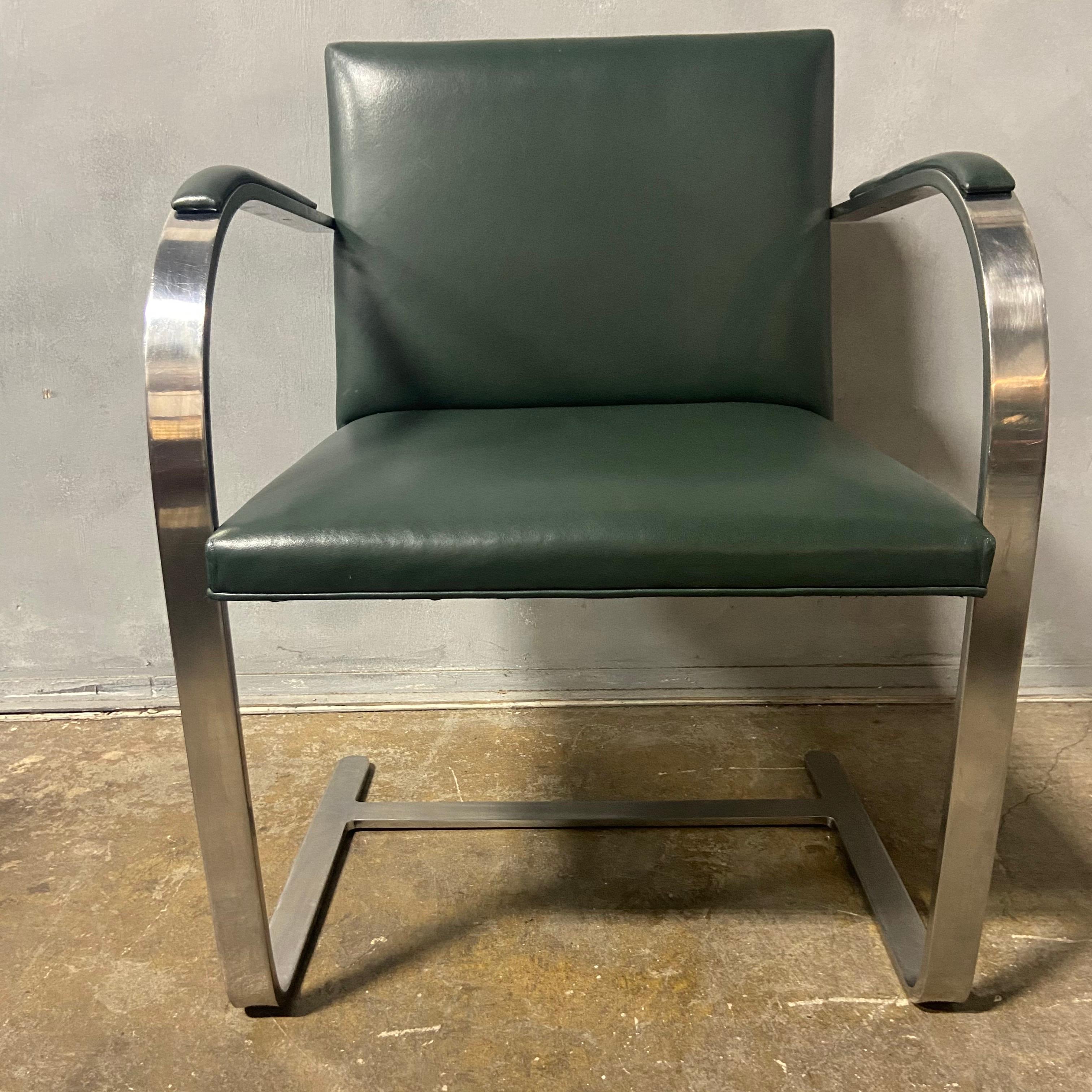 Authentic Knoll Brno Chairs by Mies van der Rohe in Stainless Steel 2