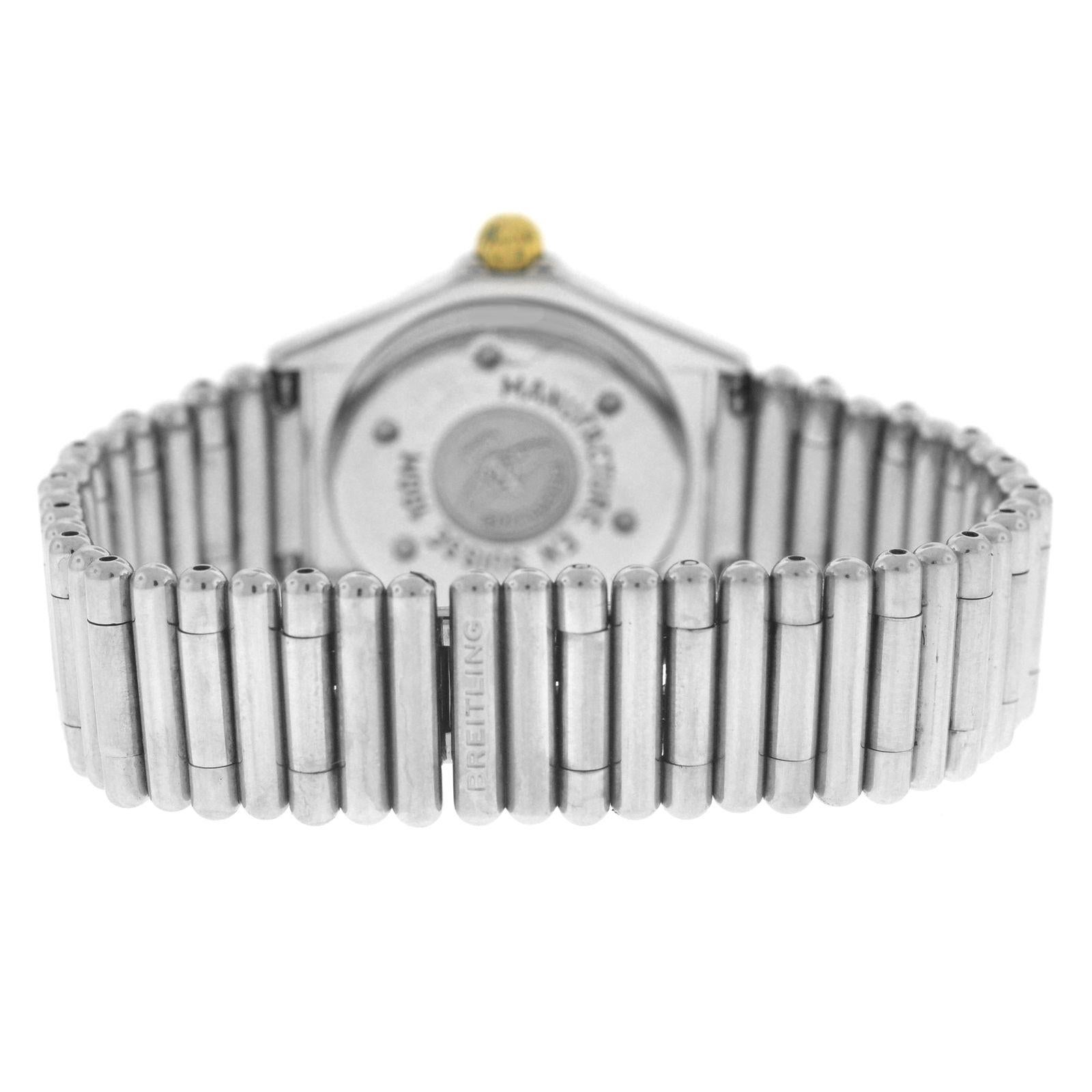Modern Authentic Ladies Breitling Callisto Steel Quartz Date Watch For Sale