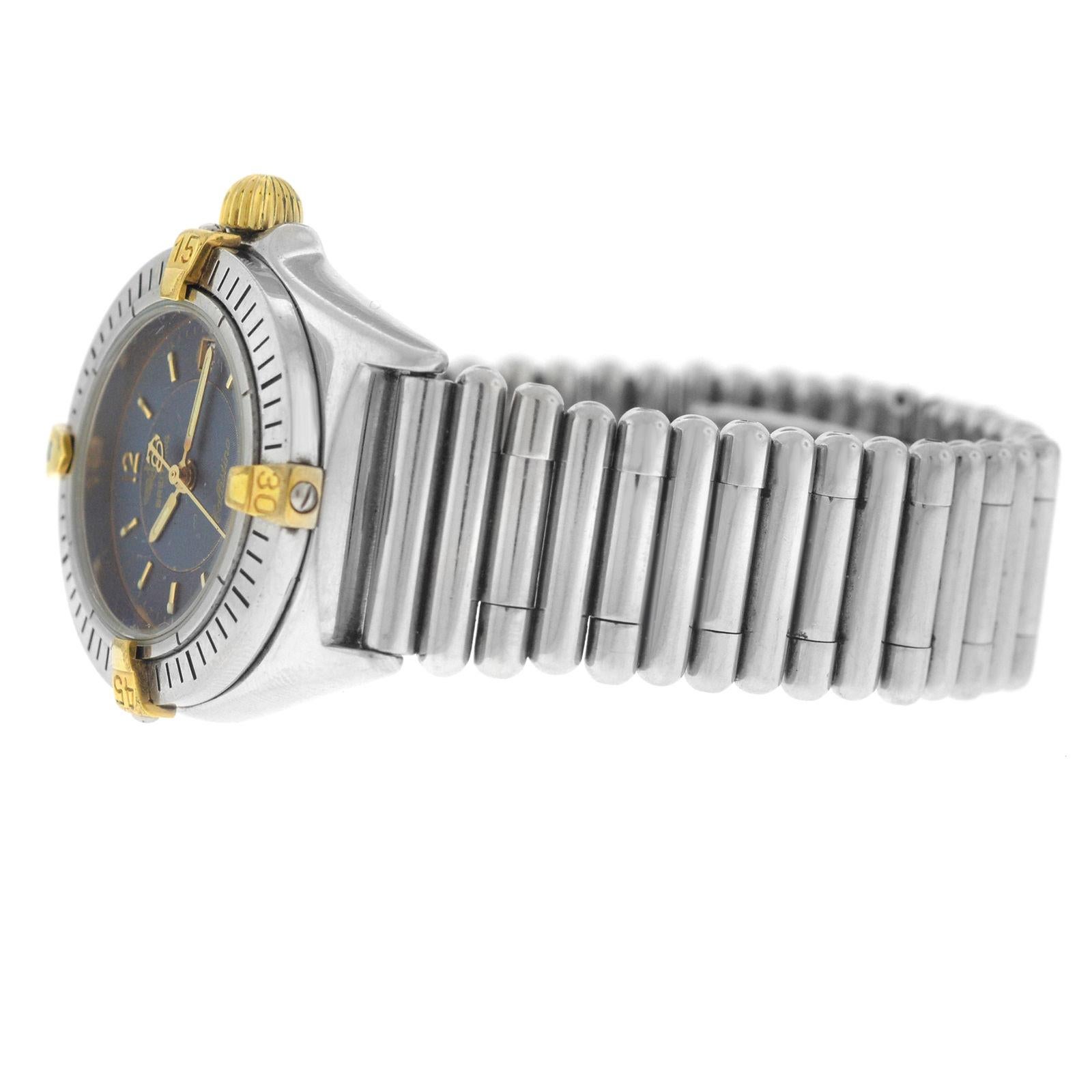 Authentic Ladies Breitling Callisto Steel Quartz Date Watch In Excellent Condition For Sale In New York, NY