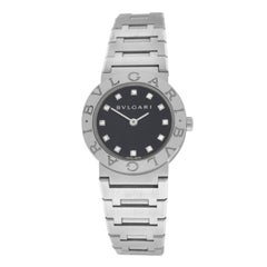 Authentic Ladies Bvlgari Bulgari Steel Diamond Date Quartz Watch