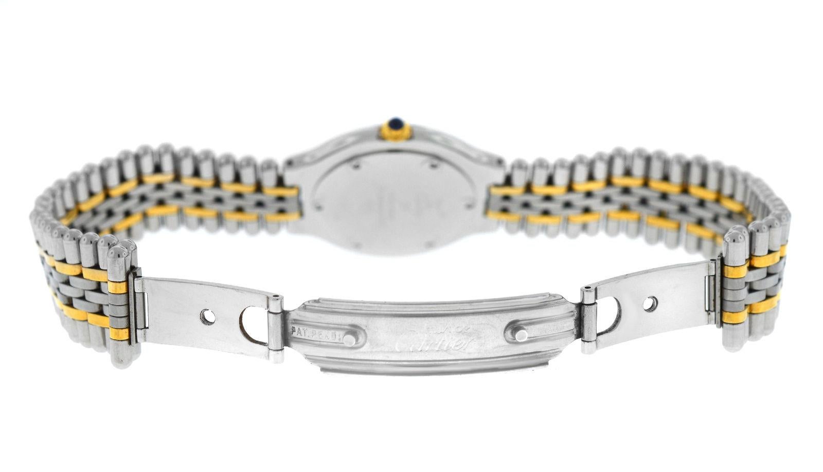Modern Authentic Ladies Cartier Must de Cartier Quartz Steel Gold Watch For Sale