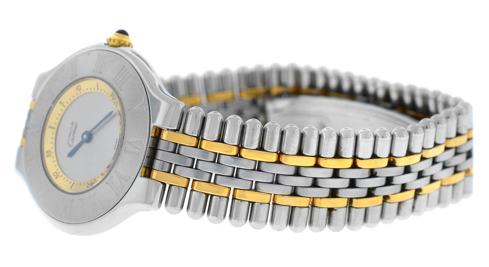 Authentic Ladies Cartier Must de Cartier Quartz Steel Gold Watch For Sale 1