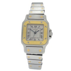 Authentic Ladies Cartier Santos Galbee 18 Karat Yellow Gold Automatic Watch