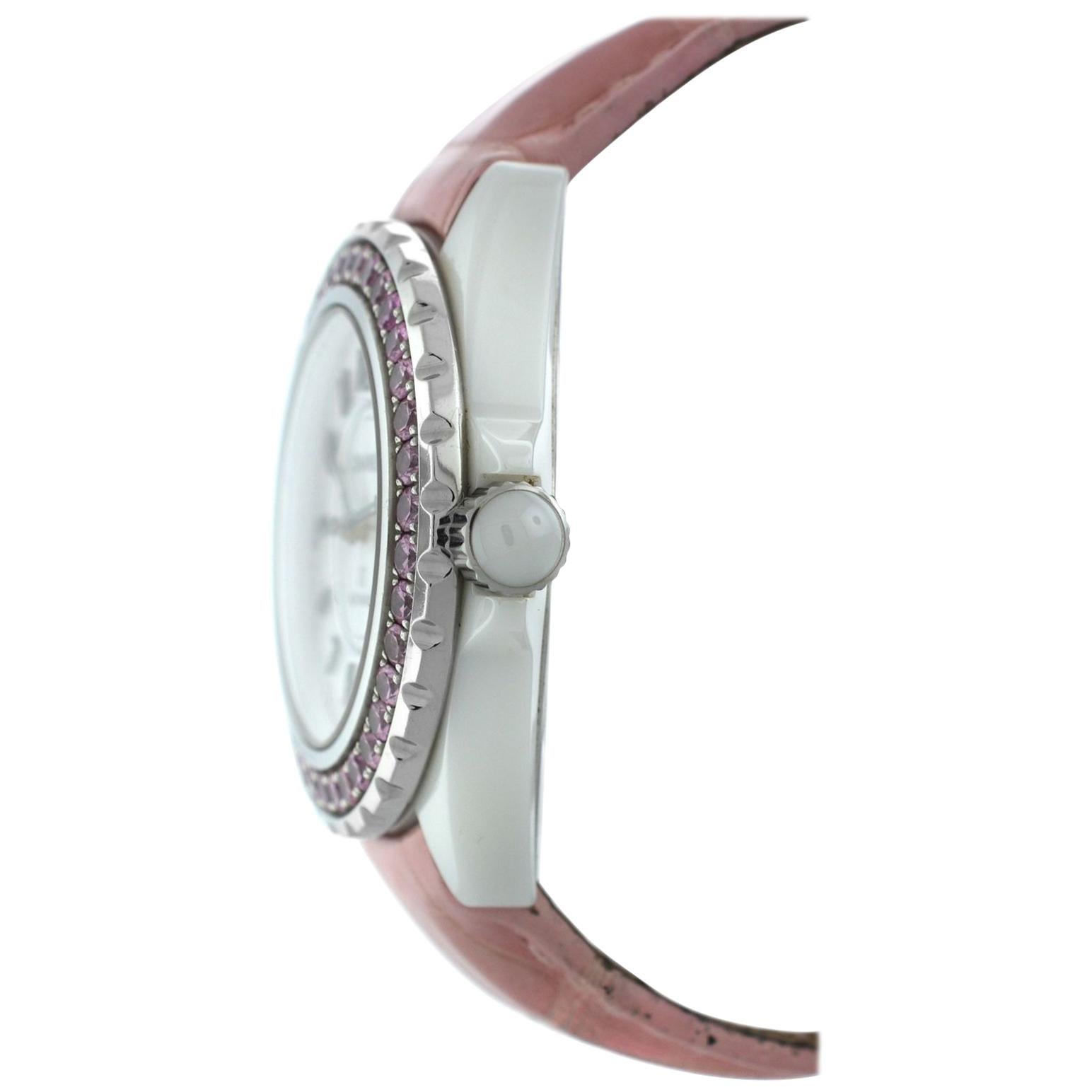 Authentic Ladies Chanel Sapphire Ceramic Date Automatic Watch For Sale