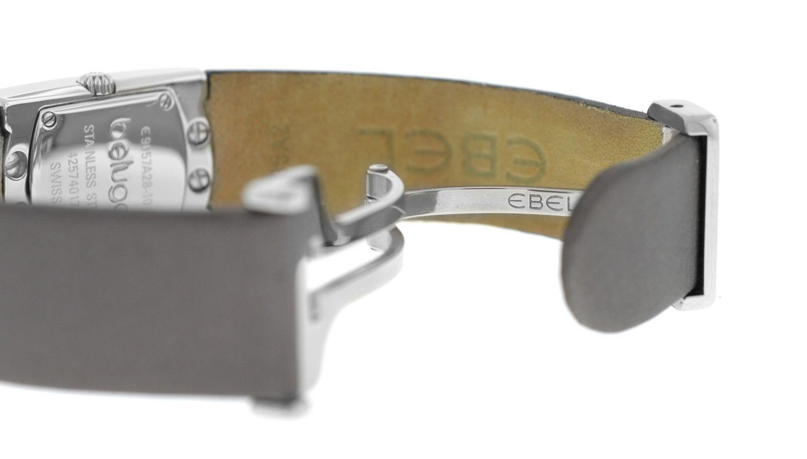 Women's Authentic Ladies Ebel Beluga Steel Diamond Quartz Watch For Sale