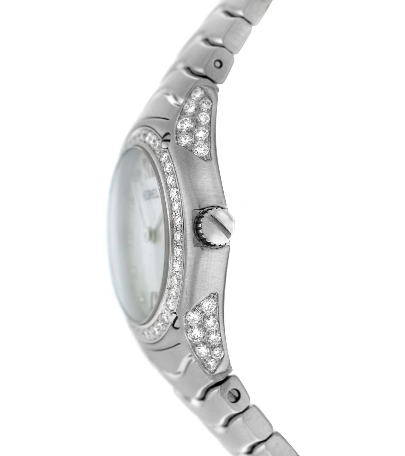 Modern Authentic Ladies Ebel Classic Wave Diamond Quartz Watch
