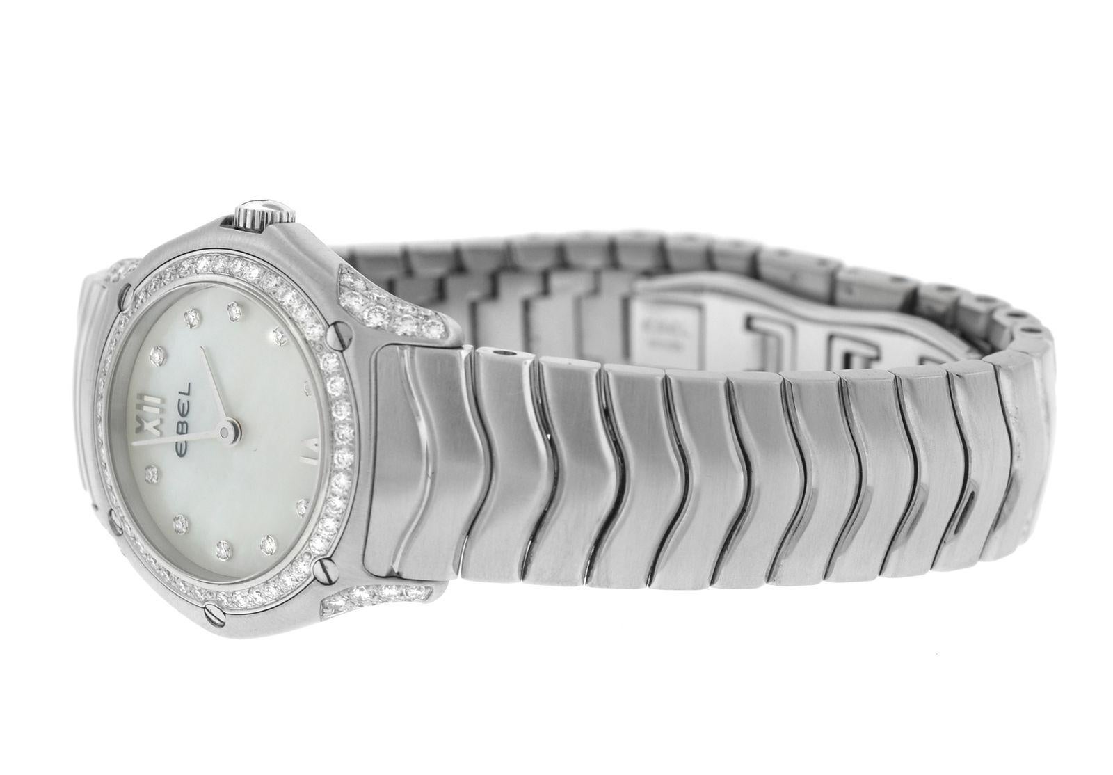 Authentic Ladies Ebel Classic Wave Diamond Quartz Watch 4