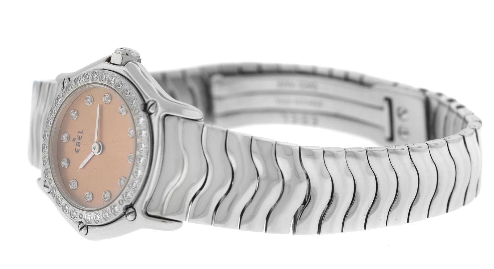 Authentic Ladies Ebel Sport Wave Steel Diamond Quartz Watch For Sale 2