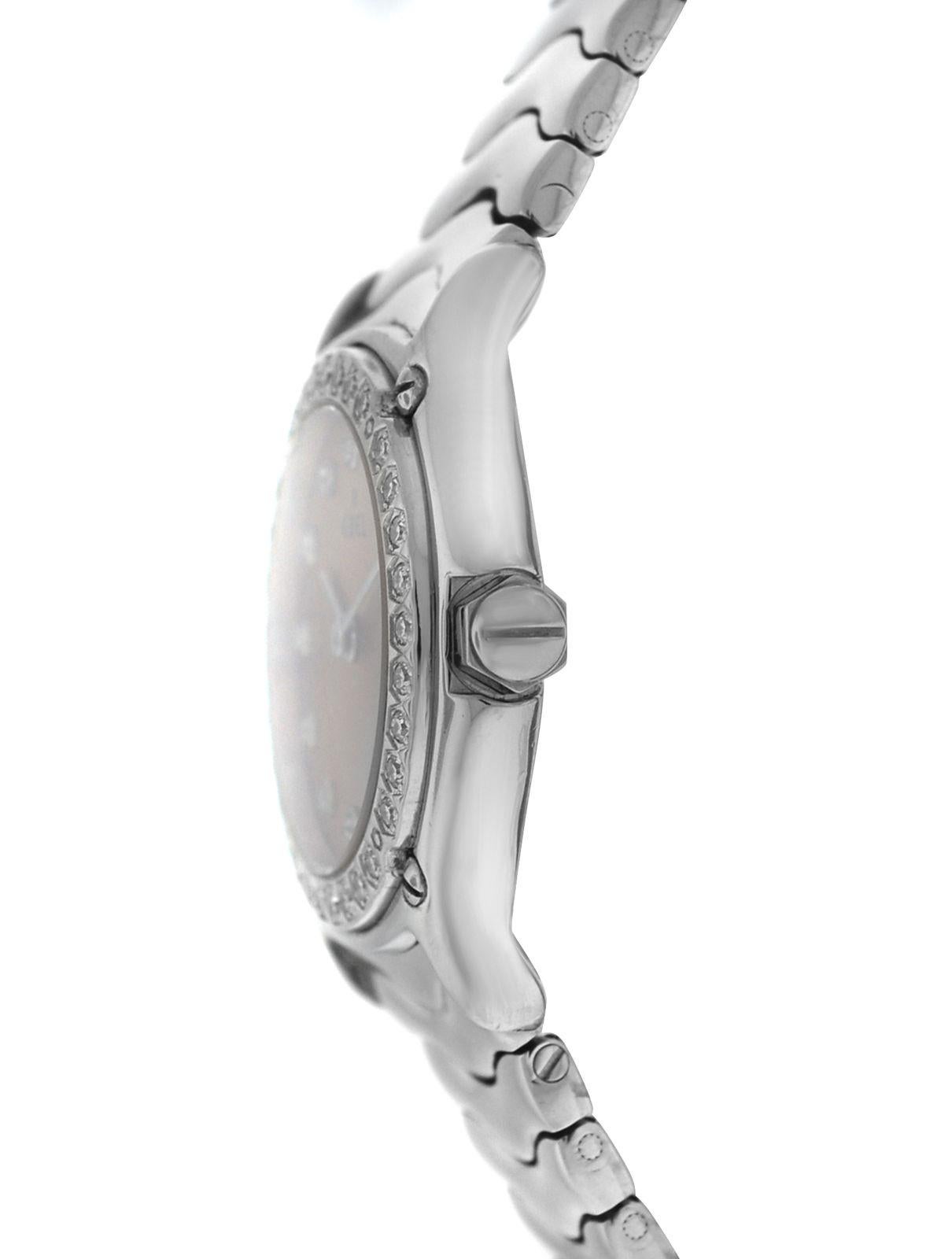Authentic Ladies Ebel Sport Wave Steel Diamond Quartz Watch For Sale 3