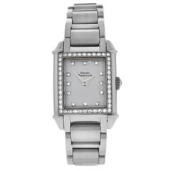 Authentic Ladies Girard Perregaux Vintage Steel Diamond Quartz Watch