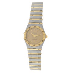 Authentic Ladies Omega Constellation Full Bar 18 Karat Gold Quartz Watch