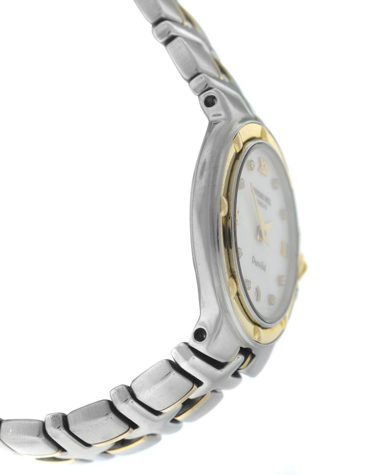 Modern Authentic Ladies Raymond Weil Parsifal Steel Gold Mother of Pearl Diamond Watch